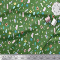 Soimoi Green Pamuk poplin tkanina četkica za četkicu i umjetnička cvjetna ispis tkanina od dvorišta
