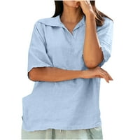 MAFYTYTPR dva seta za žene za ljetne žene modni casual labav kratki rukav majica s V-izrezom TOP bluza