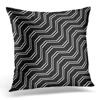 Crni apstrakcijski dizajn jednobojni zigzag uzorak apstraktni striptiz bijeli lučni jastučni jastučni