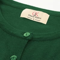 Grace Karin Classic Ženski gumb dole džemper za vrat Klit kardigan dugi rukav