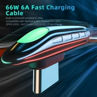 C Punjivač, 6A Brzi punjenje pravi ugao tipa C kablovi, izdržljiv najlonski pleteni USB kabl kompatibilan