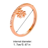 Djevojka Moofings Diamond Ring Jednostavni bakreni otvor Zircon Snowflake Ring Creative Lijep prsten