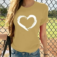 Zodggu ženske pamučne majice za trendy ponude kratki rukav ljetni vrhovi vole srce tiskane majice Workf