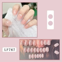 Manikure Čvrsti ružičasti kratki lažni nokti za višekratnu manikuru Čvrsti lažni nokti za profesionalnu opskrbu salona za nokte