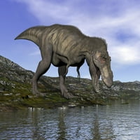Tyrannosaurus Re dinosaur hoda do ruba vodenog plakata