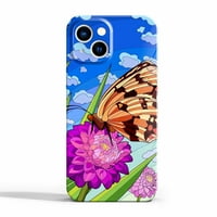 Cvjetni leptir Kompatibilan je s iPhone 13, estetskom umjetničkom dizajnu Potpuno zaštitno poklopci