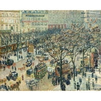 Pissarro, Camille Crna Moderna uokvirena muzejska umjetnost tisak pod nazivom - Boulevard des Italiens,
