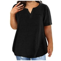 Amousa Fashion Plus Veličina Ženska ležerna majica s kratkim rukavima s kratkim rukavima, majica s majicom