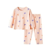 Dječje djevojke dječje odijelo bebe meke pidžame crtani otisci dugih rukava za spavanje top hlače veličine