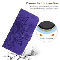Dteck za Samsung Galaxy S Fe Case Crossbody Wallet Telefon reljefni cvijet PU koža sa držačem kartice,