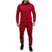 Zimske crvene dukseve za muškarce Sportske top setovi hlače Duks komično odijelo Jesen trenerke Muška