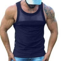 Muška majica Muška ur vrat bez rukava bez rukava Torp top mrežasti trening Fitness Tork Torp Top Plava
