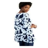 Alfani Womens 2-tonska bluza za omota, plava, velika