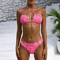Finelylove kupaćim kostima Žene čipke Sport Bra Style Bikini Pink S