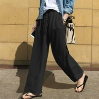 Absuyy casual pantalone za žene Ljetni čipkasti plašt širok struk casual labav sa džepovima modne gradijentne