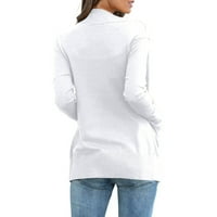 Atinetok kardigan za žene modni casual dugih rukava V-izrez Čvrsti džemper dame na vrhu kaput lagan