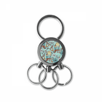Plava cvjetna sova Zaštitite životinjski ljubimci za ljubimce od nehrđajućeg čelika metalni držač za ključeve za ključeve