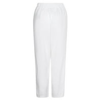 Dadaria casual radne pantalone za ženske uredske solidne čvrste sa džepom zavoj dugačke hlače hlače bijele s, žensko