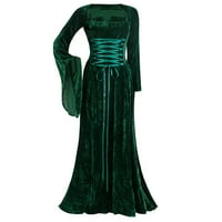 Žene Elegantna srednjovjekovna haljina Criss Cross Vintage Renesance Dužina duljina Cosplay Kostim High