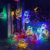 Božićni pokloni na klirensu Suwwhwea božićne LED svjetlo marokanska šuplja metalna lopta LED žičara