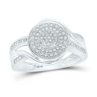 Dijamantna ponuda 10kt bijela zlatna žena Okrugli dijamantski krug Klup prsten CTTW