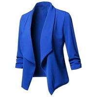 Hoksml Blazer jakna za žene, čišćenje ženske modne casual čvrsti otvoreni kardigan jaknu s dugim rukavima