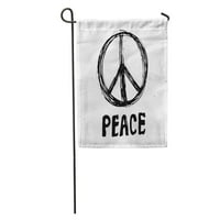 Sažetak Mirov simbol Hippie Pacifist Sign četkica Doodle Crtanje grmb Grb Vrt zastava Dekorativna zastava Kuća za zastavu Baner