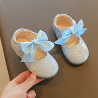 Aaimomet Girls Haljine cipele za djevojke vjenčani bowknot djevojka princess party školske cipele niska potpetica za djecu djevojke sandale pete, svijetlo plava 25