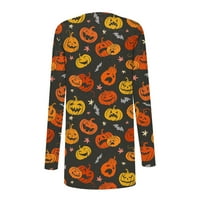 Cardigan za žene Dressing Halloween Cardigans Plus veličina dugih rukava smiješna slatka bundeva crna