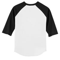 TODDLER TINY TORMIP bijela crna Oakland Atletika Djevojka Teddy 3 4-rukava Raglan majica