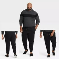 Muške velike i visoke pintuck jogger pantalone, Goodfellow & Co, crni, 2xlt