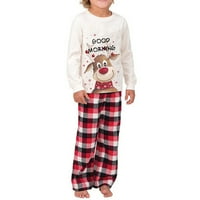 Božićne pidžame za obitelj Elk Print majica s dugim rukavima Pleaid hlače Xmas Usklađivanje spavanja
