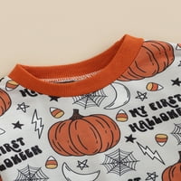 Wassery Baby Girl Boys Halloween Romper vrhovi dugih rukava Carwint Cartoon Cartoon Pumpkin Isplaćeni