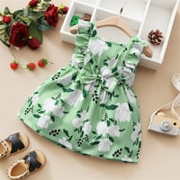 Haljine za djevojčice Dječje djece bez rukava cvjetni otisci Bowknot princeza haljina za 2 godine