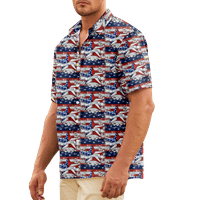 4. jula muška havajska majica USA Nacionalna zastava grafički otisak majica ovratnik 3D print vanjski