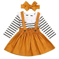 Djevojke za dijete Outfit Baby Girl Princess Čipka Stripe Roman Suspender Outfits Set