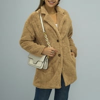 Fuzzy fleece jakne za žene kaputi zime otvoreni prednji kardigan topla šerpa jakna Fau fur dugačak kaput plus veličine odjeća