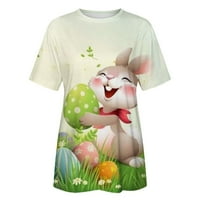 Fit mama s dugim rukavima na cheer majica srednje rukave Ležerne prilike Top Easter Bunny Ispiši labav