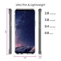 Razlikovanje Clear Shootfofofofof-hibridni slučaj za Samsung Galaxy S - TPU branik, akrilni leđa, zaštitni ekran od stakla - ružičasti i zlatni print - zvjezdica
