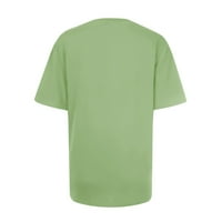 Zunfeo vrhovi za žene - kratki rukav odštampani blosue Crewneck New Arrival T majice Mint Green XL