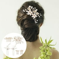 Vjenčana kosa češljane kose biserne bočne čestitke za vjenčanje cvijeće frizure