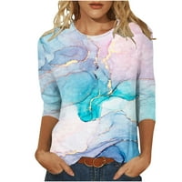 Jsaierl ženski rukav vrhovi ljetni casual print crewneck t majice Comfy Flowy Tee bluze za nošenje nosećim