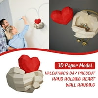 Takeoutsome DIY 3D papirnati model zidne ukrase ručno rađene zidne viseće HOLD Heart Paper Model