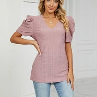 Odjeća za uklanjanje ženskih odobrenja Djevojke V izrez bluza za bluze casual bluzes majica setovi kratkim