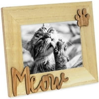 Isaac Jacobs Prirodno drvo Osjence Cat Meow Slikovni okvir ,, Foto poklon za kućne ljubimce, mače, prikaz
