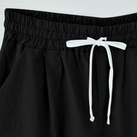 Ženske ležerne kratke hlače Ljetne pamučne posteljine udobne teretne hlače dame nacrtaju struk trčanje