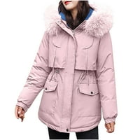 Zimski kaputi za žene topla kapuljača od runa Srednja duljina gornja odjeća vodootporna zgušnjavana