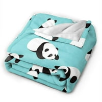 Nosbei Slatka panda flanel fleece pokrivač bacajte pokrivač lagana ugodna plišana pokrivač za spavaću