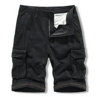 Finelylove kratke hlače za muškarce Casual Ljetni teretni teret tanki ravni čvrste aktivnosti na otvorenom
