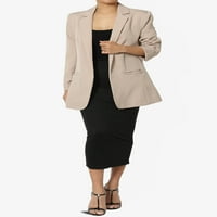 Ženski elegantni manžetni rukavac otvorena prednja blutna klasična kancelarna jakna